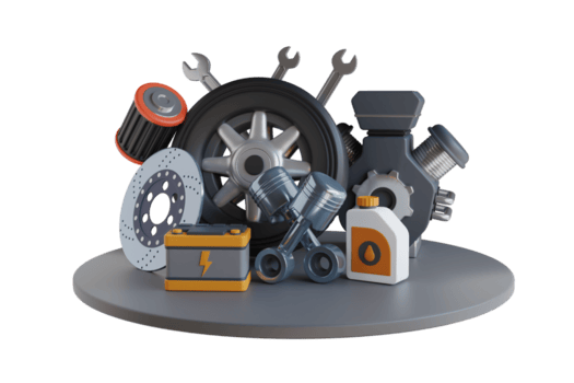 car-tools-equipment-and-accessories-set-of-automobile-accessory-spare-parts-car-3d-illustration-png